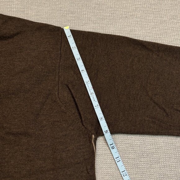 Horny Toad Mens XL Merino Wool Brown Sweater Striped Sides Pullover Long Sleeve - Picture 10 of 11